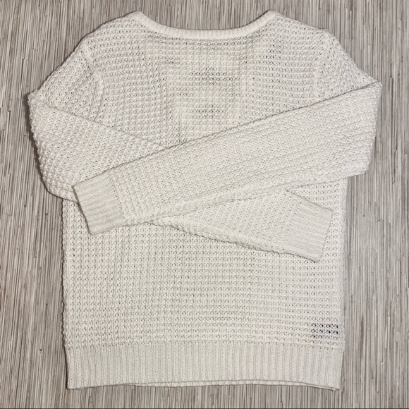 White Cream Crossback Knit Sweater - Picture 4 of 4